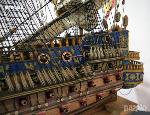 макет на кораб San Felipe-1690 Spanish Armada Galleon Tall Ship, снимка 9 - Други ценни предмети - 27893138