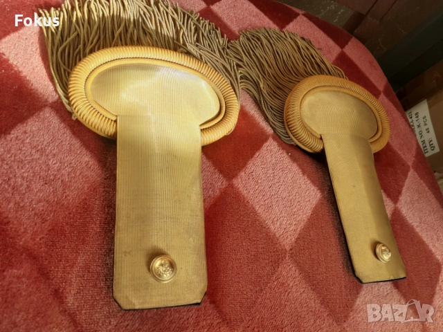 Стари френски еполети пагони златна сърма, снимка 6 - Антикварни и старинни предмети - 53445060