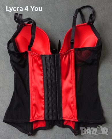 70/75В Mister-Lady дамски корсет от червен сатен и черен тюл, снимка 4 - Корсети, бюстиета, топове - 43173315