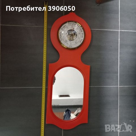 Барометър с огледало , снимка 3 - Антикварни и старинни предмети - 43988583