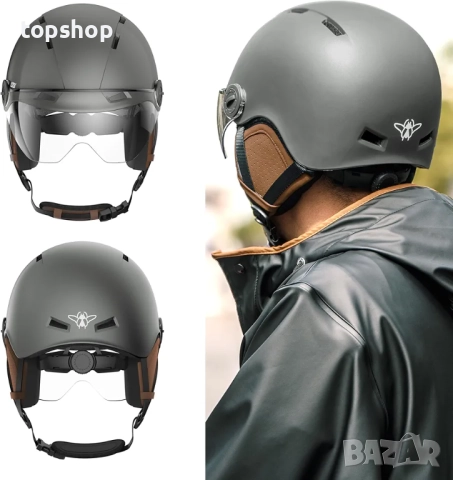 Чисто нова размер L CASR Style Каска за велосипеди и електрически тротинетки – Прозрачен визьор ..., снимка 2 - Аксесоари за велосипеди - 52757020