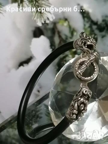 Дамска сребърна гривна дракон, снимка 2 - Гривни - 53027747