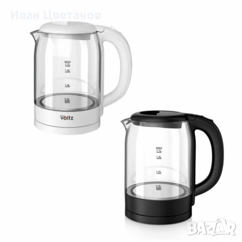 Електрическа кана Voltz, 2200W, 1.7л., Стъкло
