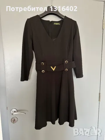 Черна разкроена рокля размер XS/S