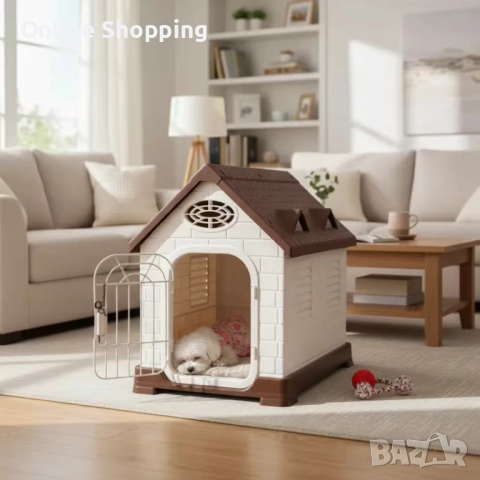 Външна водоустойчива пластмасова къща за кучета, котки и други домашни любимци, снимка 4 - За кучета - 52728003
