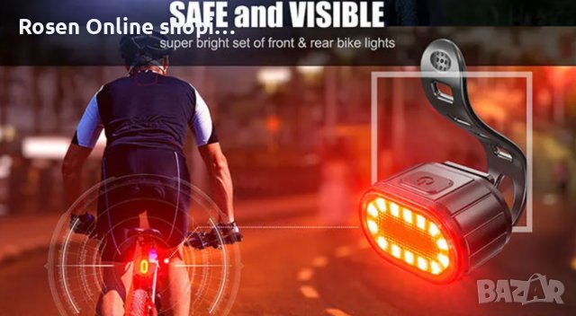 LED Комплект фар и заден стоп за велосипед и тротинетка, водоустойчиви с акумулаторна батерия, снимка 9 - Велосипеди - 40614737