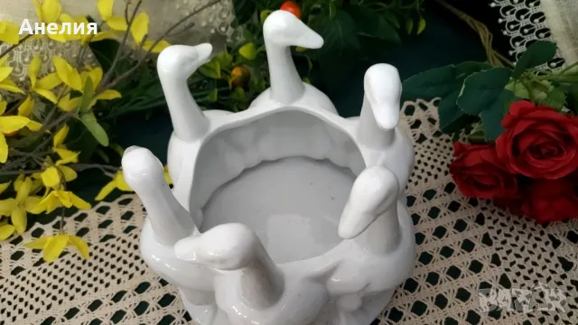 Кашпа бели гъски , снимка 2 - Декорация за дома - 49794217