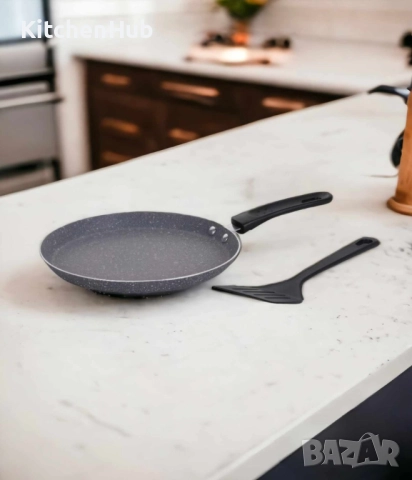 Тиган за палачинки с шпатула Oliver Voltz, 24/26 см., Мраморно покритие, Индукция, снимка 3 - Съдове за готвене - 52381729