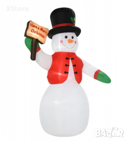 Снежен човек,надуваем,LED светлини,многоцветен, снимка 7 - Декорация за дома - 52441608