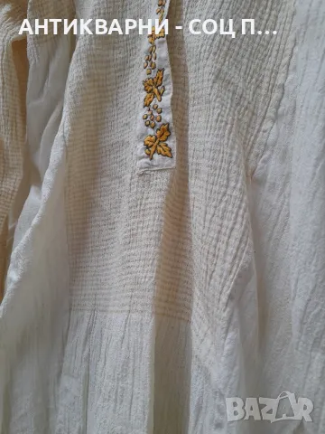 Соц Стара Ленена Риза Нощница За Народна Носия., снимка 4 - Антикварни и старинни предмети - 49030012