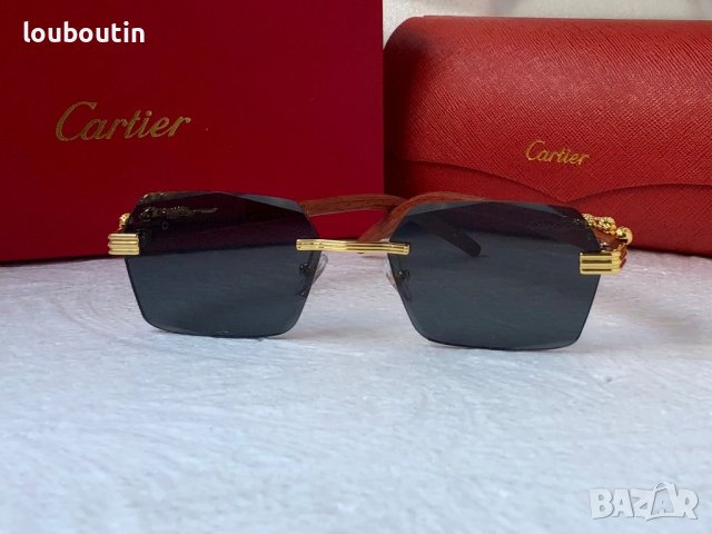 Cartier висок клас слънчеви очила Мъжки Дамски слънчеви с дървени дръжки, снимка 10 - Слънчеви и диоптрични очила - 40531947