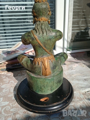 Голяма Будистка бронзова статуетка, снимка 4 - Антикварни и старинни предмети - 53255570