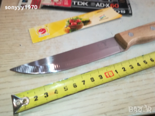 НОВ ОСТЪР НОЖ-ДЪРВЕНА ДРЪЖКА 3110251715, снимка 5 - Ножове - 52248587