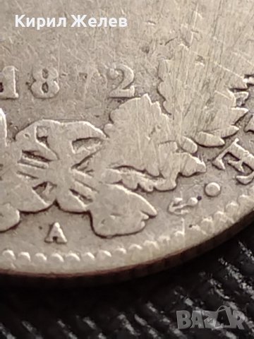 СРЕБЪРНА МОНЕТА 1 франк 1872г. РЕПУБЛИКА ФРАНЦИЯ ПАРИЖ за КОЛЕКЦИЯ 34682, снимка 10 - Нумизматика и бонистика - 39707460