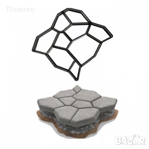 Форма за отливка на градински павета, пътека, настилка, тревни площи арей, декорация40x40x4,5 см, снимка 4 - Градински мебели, декорация  - 28021326