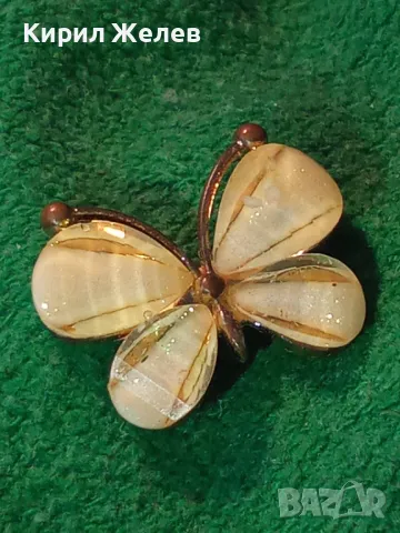 НЕЖНА ФИГУРАЛНА ЗЛАТИСТА АРТ БРОШКА ПЕПЕРУДА 43522, снимка 14 - Други - 48829925