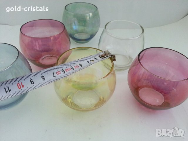 Ретро чаши цветно стъкло, снимка 3 - Антикварни и старинни предмети - 32328904
