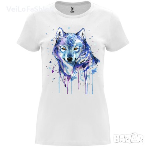 Нова дамска тениска с Вълк в бял цвят, снимка 1 - Тениски - 43955307