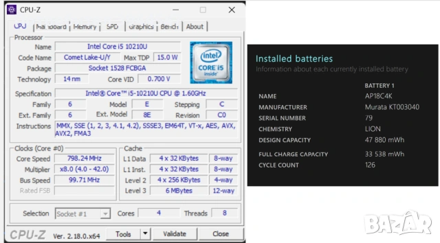 14" Лаптоп Acer Aspire A514-54 (N19H2), 500GB SSD, 4-20GB RAM, снимка 15 - Лаптопи за дома - 53161422
