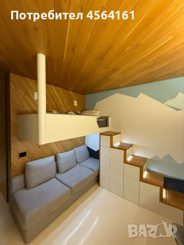 Продавам дизайнерски комплект за детска стая- легло, диван, шкаф стълба, снимка 1