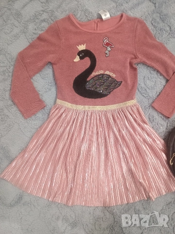 Рокля за момиче Лебед + мини раничка , снимка 3 - Детски рокли и поли - 52577885