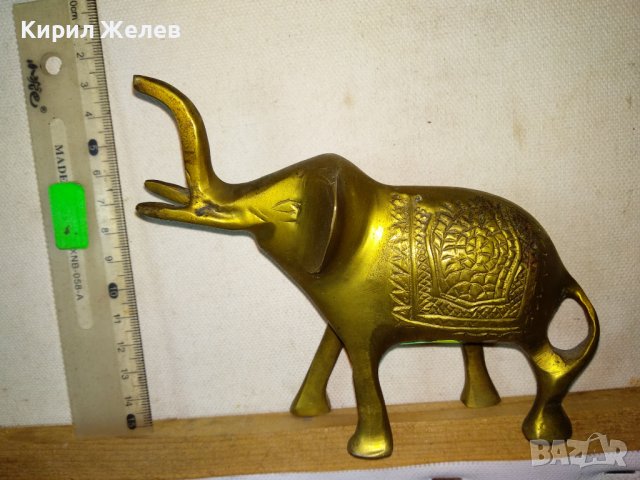 СИМПАТИЧНА КЪСМЕТЛИЙСКА ДЕКОРАТИВНА ОРНАМЕНТИРАНА МЕСИНГОВА ФИГУРКА СЛОНЧЕ 42696, снимка 9 - Статуетки - 43876664