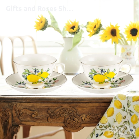 Нови модели чаши за капучино или чай с плодчета - двойки, снимка 1