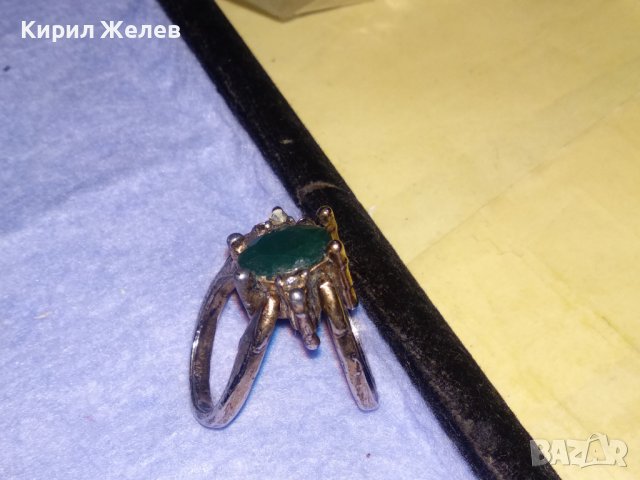 ДВОЕН РАЗДВИЖЕН РЯДЪК ФЕШЪН ПРЪСТЕН ПОЗЛАТЕНА БЛАГОРОДНА СТОМАНА с ФАСЕТИРАН РУБИН и СМАРАГД 36418, снимка 4 - Пръстени - 39728856