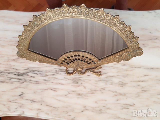 Старо френско бронзово настолно огледало, снимка 4 - Антикварни и старинни предмети - 37146130