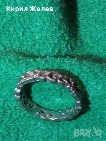 СТАР МЕДЕН ПОСРЕБРЕН АЖУРЕН РЕТРО ПРЪСТЕН Тип ХАЛКА 35021, снимка 12 - Антикварни и старинни предмети - 39633627