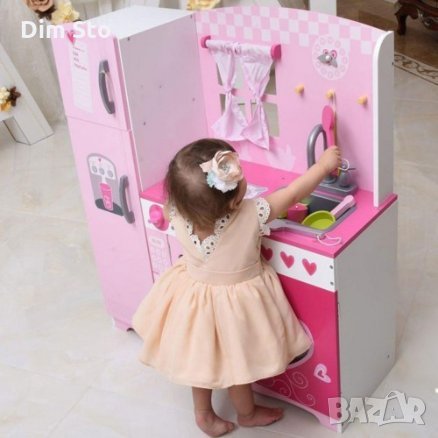 Детска кухня (дървена) - Classic World - Розова, снимка 3 - Играчки за стая - 35635533