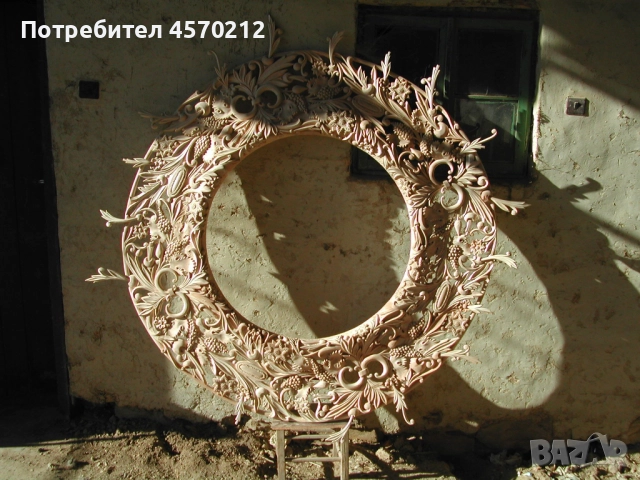 Дърворезба, Розета Слънце, Пано за стена или таван, Ръчна изработка по поръчка, Дърворезба Слънце, снимка 2 - Декорация за дома - 51440697