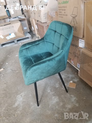 Висококачествени трапезни столове тип кресло AS-LEIPZIG-GREEN-2PCS, снимка 3 - Столове - 32904093