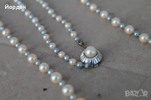 Дамско колие с естествени перли и със закопчалка от бяло  злато, снимка 6 - Колиета, медальони, синджири - 48728747