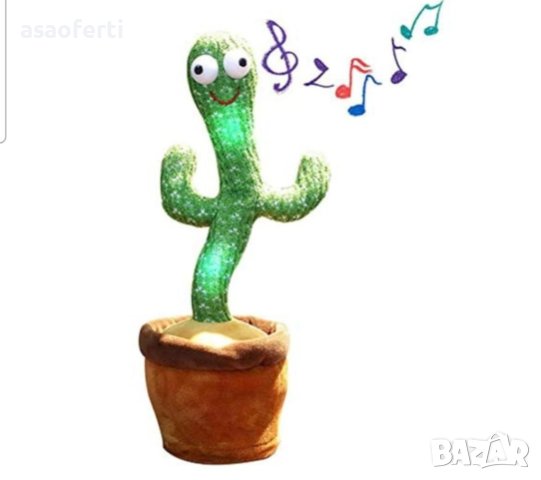 Пеещ, танцуващ и говорещ кактус с USB кабел, снимка 1 - Музикални играчки - 43316131