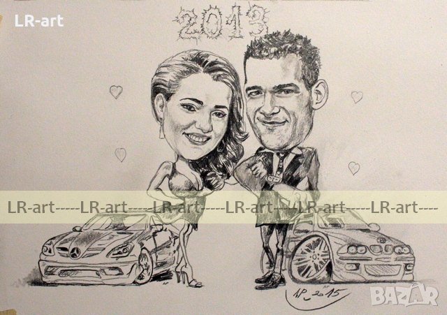  КАРИКАТУРИ , ШАРЖ , рисувам по снимка с пастел, снимка 9 - Картини - 26721847