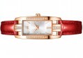 Много красив червен дамски ръчен часовник с камъчета. Нов, снимка 1 - Дамски - 28512450