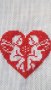 Сърце с ангели бродерия гоблен мартеници, снимка 3