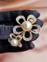 Красива метална шнола в златисто с перли и кристали и закопчаване с френски механизъм , снимка 15