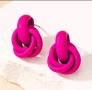 Обеци цикламен цвят , снимка 1
