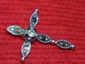 СТАРО СРЕБЪРНО КРЪСТЧЕ СРЕБРО 925 КРЪСТ с КРИСТАЛЧЕТА  25679, снимка 2
