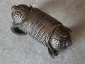 Огромна Възрожденска сребърна 1860 гривна рогатка запазена, снимка 11