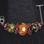Ръчно изработена гривна от оцветени кехлибари, снимка 5