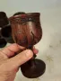 колекция абаносови африкански чаши  дърворезба 7/3, снимка 9