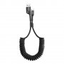 BASEUS кабел еластичен 1м - Type-C USB спирала, iPhone pins, снимка 6