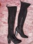 Дамски велурени чизми на висок ток, снимка 1 - Дамски ботуши - 43336783
