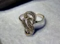 ПРЕКРАСЕН АЖУРЕН СКЪПОЦЕНЕН СРЕБЪРЕН ПРЪСТЕН СРЕБРО 925 ИНКРУСТИРАН с ИСКРЯЩИ МАРКАЗИТИ 48261, снимка 7