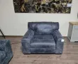 Сив кожен комплект тройка и фотьойл - телешки бокс, снимка 6