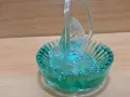 Стар стъклен пепелник цветно зелено стъкло , снимка 8
