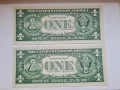 РЯДКИ USA СЕТ ОТ 2 БАНКНОТИ $ 1 ДОЛАР 1963B.ПОРЕДНИ НОМЕРА , снимка 3